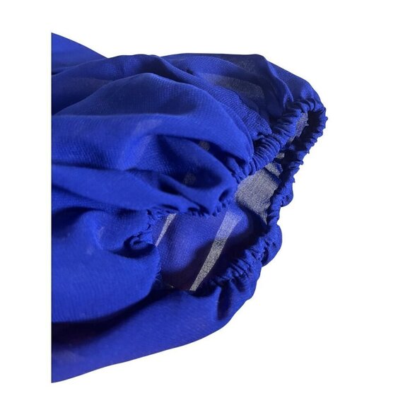 Badgley Mischka Sequin Floral Top 1X Blue Glam Shimmer Cocktail Resort Coastal - Picture 10 of 16